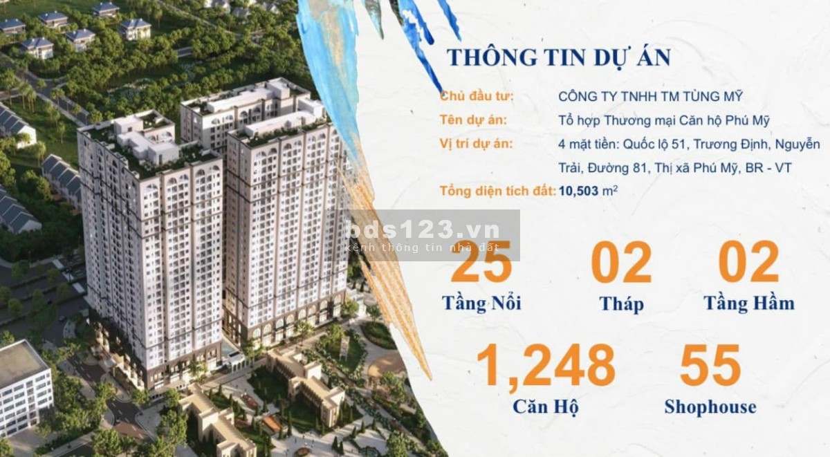 Sở hữu căn hộ chuẩn chuyên gia mặt tiền Quốc lộ 51 - Trung tâm thị xã Phú Mỹ chỉ từ 439 triệu.
