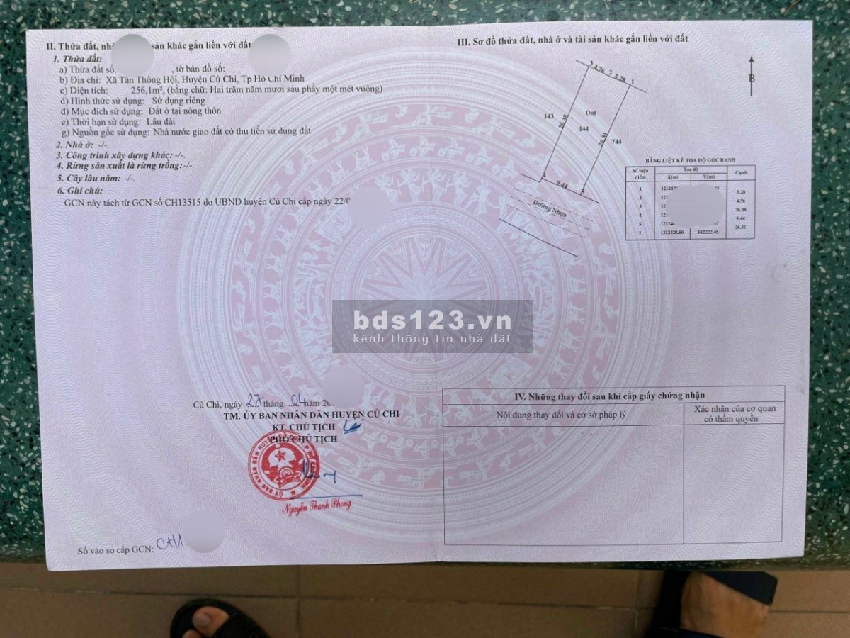 Dãy trọ 12 phòng, SHR, đường Trần Văn Chẩm, Tân Thông Hội,CC 825 triệu 256m2