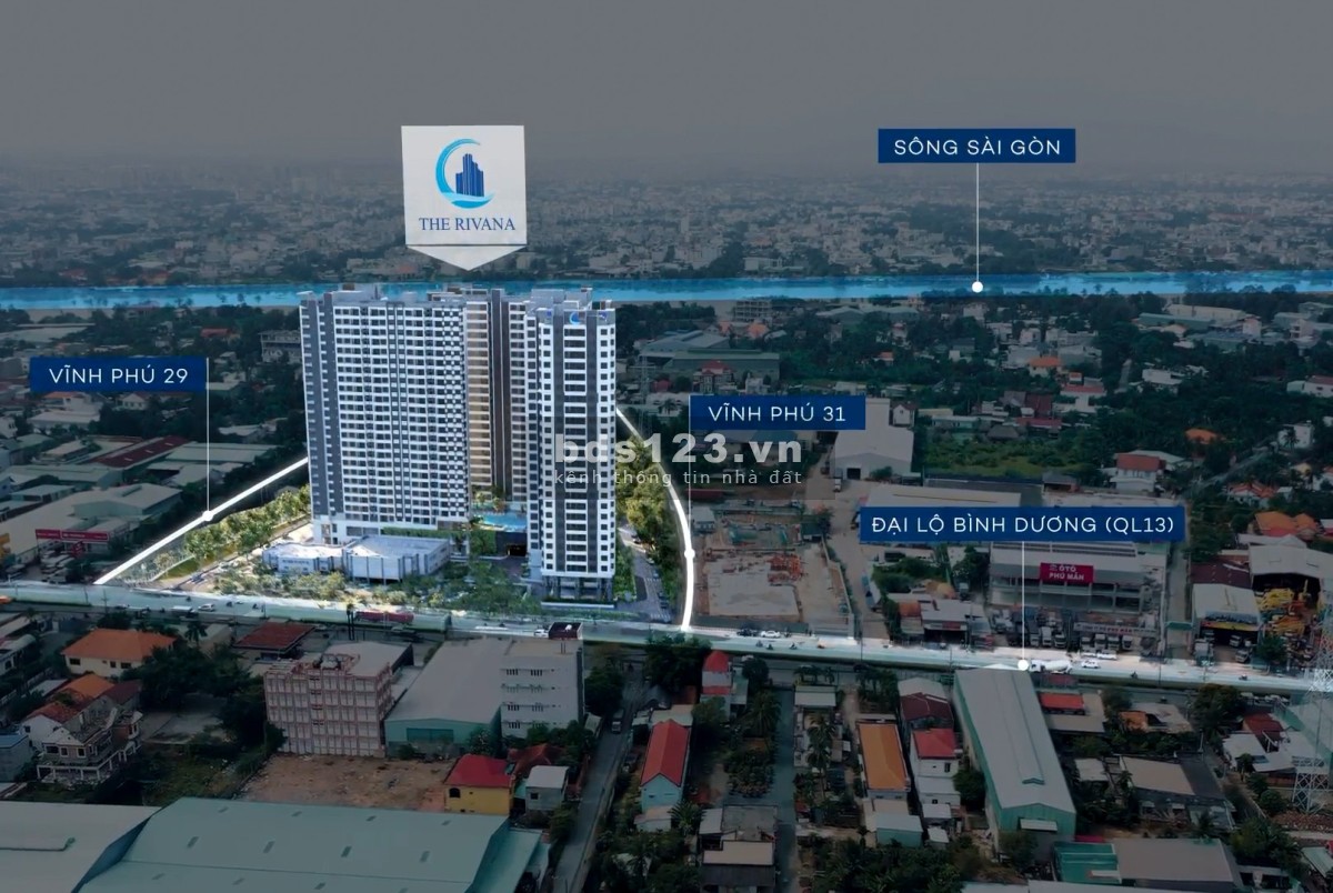 The Rivana - Căn Hộ View Sông Mặt Tiền QL13 Gần Ngã Tư Bình Phước - Chỉ Từ 2 Tỷ/Căn