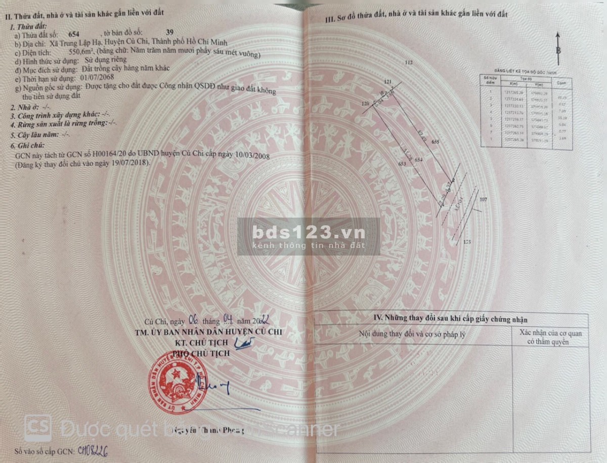 Cần bán gấp miếng đất vườn 500m SHR vi trí đẹp Kdc hiện hữu
