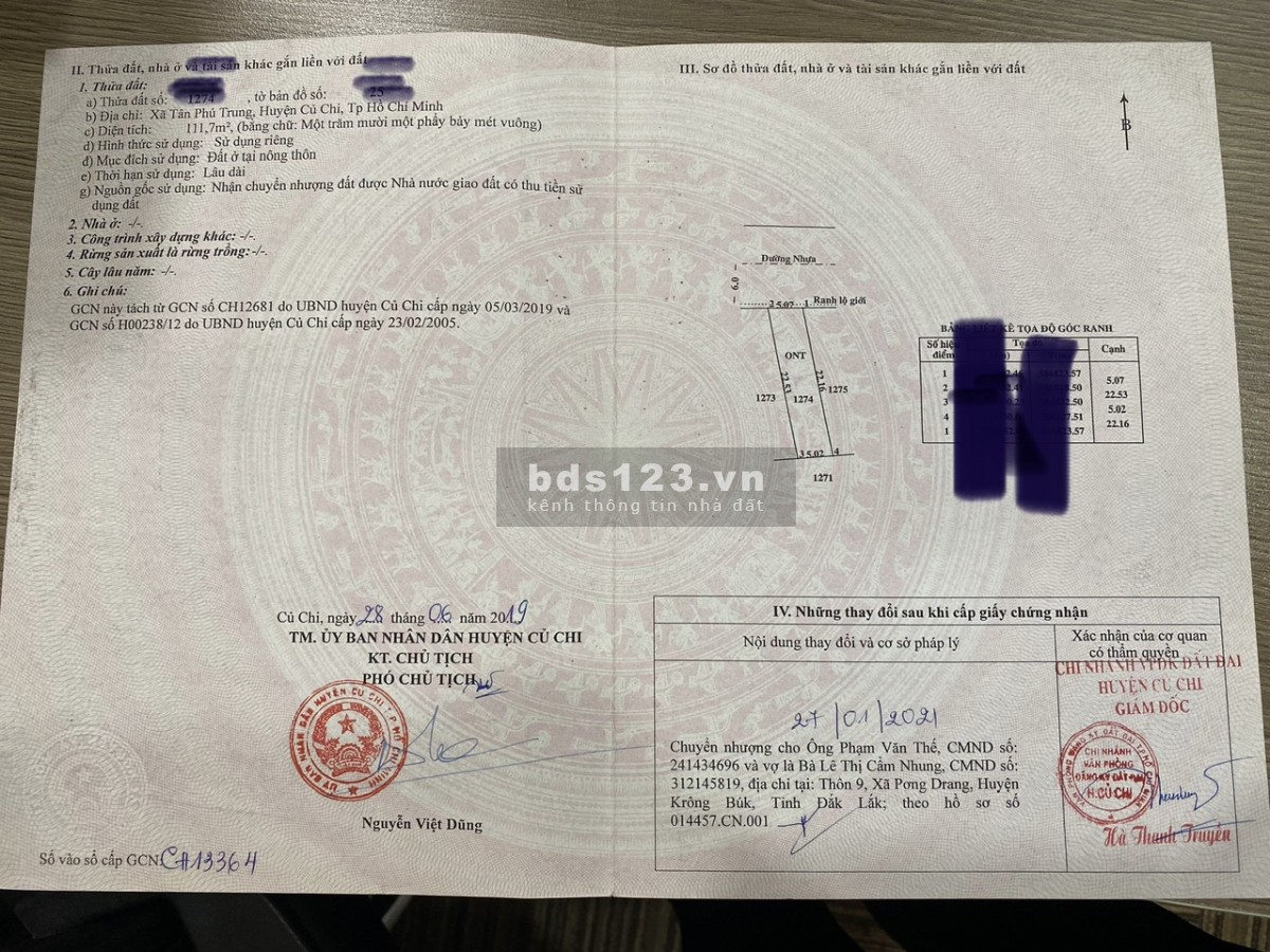 VIB phát mãi lô đất cho khách do trễ hạn thanh toán tiền thanh lý nhanh Tân Phú Trung Củ Chi