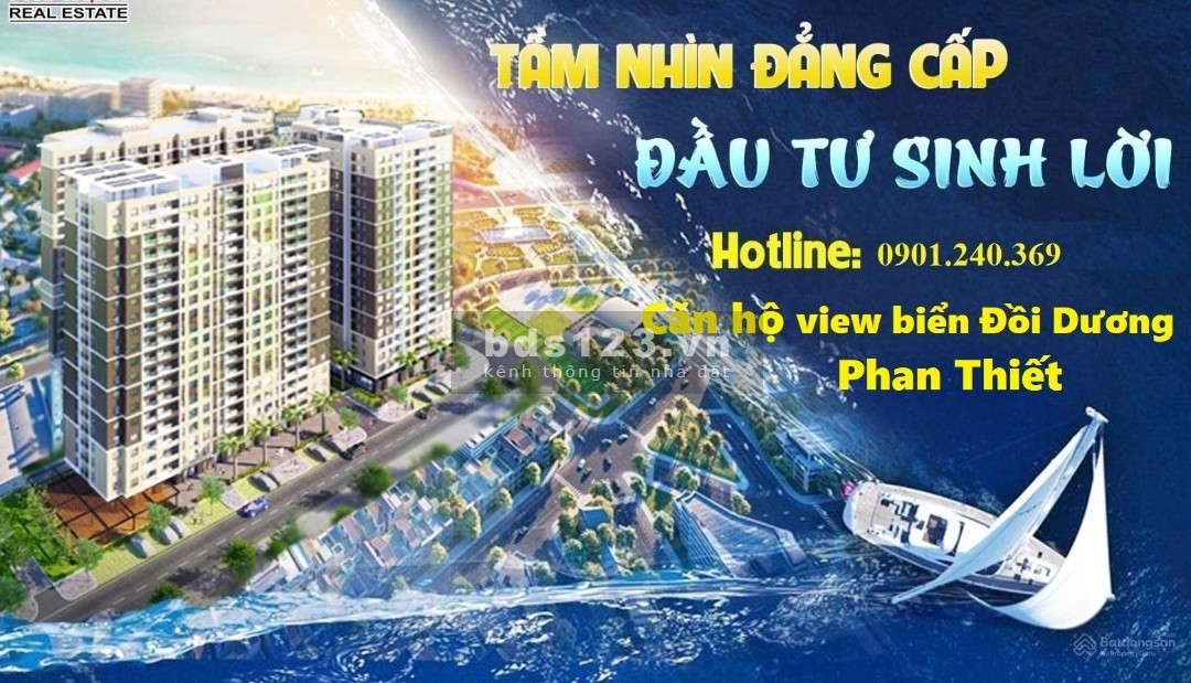 Bán căn hộ View biển Đồi Dương - TP. Phan Thiết - góp với 555 triệu - DT rộng 70m2 - 2PN