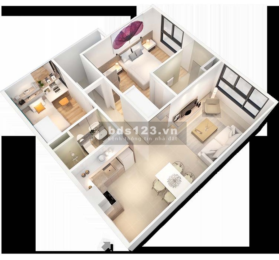 Cho thuê căn hộ CitiHome - Cát Lái quận 2 - 2PN 2WC, diện tích 62M2