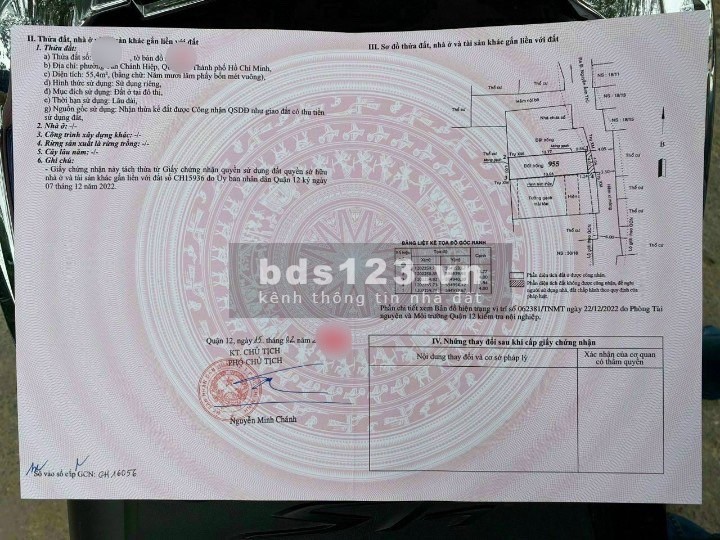 Bán gấp nhà Q12, Tân Chánh Hiệp, Tô Ký 55m2 giá 530tr
