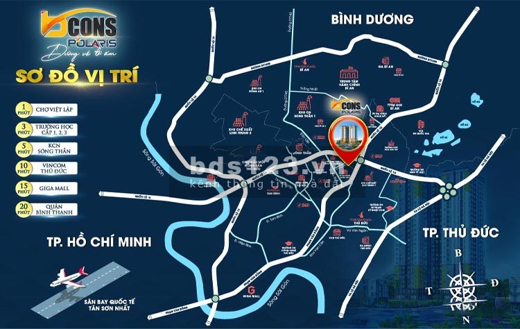 Bán căn hộ Bcons Polaris siêu phẩm liên kề Phạm Văn Đồng, CK 7,5 GTCH, giá 1,6 tỷ đồng
