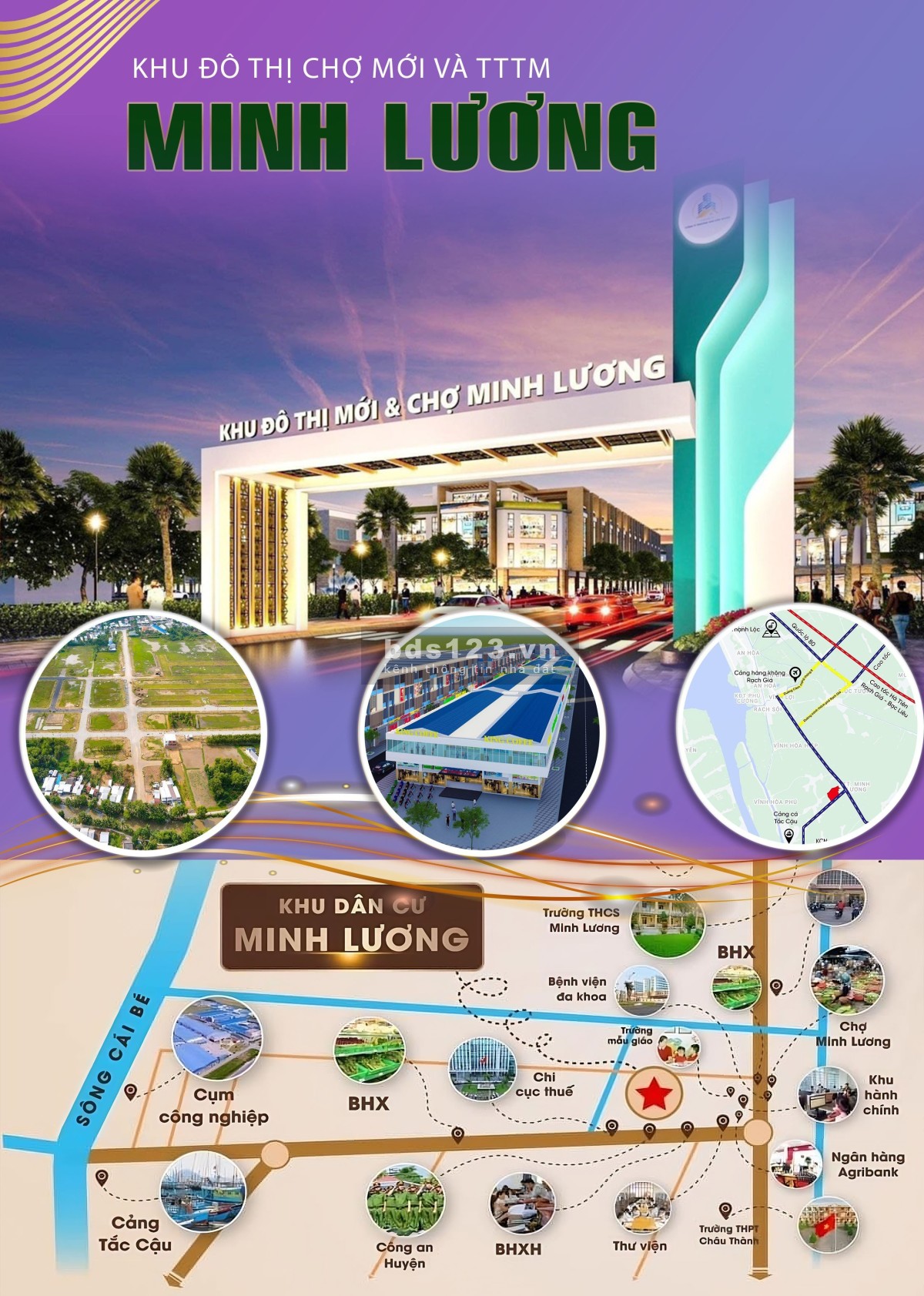 Bán đất nền KĐT mới chợ Minh Lương - Châu Thành
