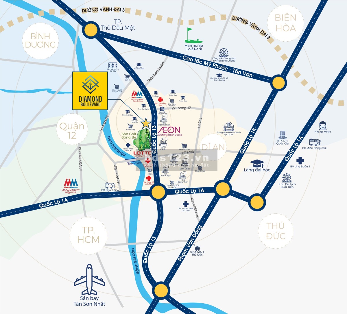 Diamond Boulevard Căn Hộ Mặt Tiền QL13 Thanh Toán Chỉ 1% Mỗi Tháng