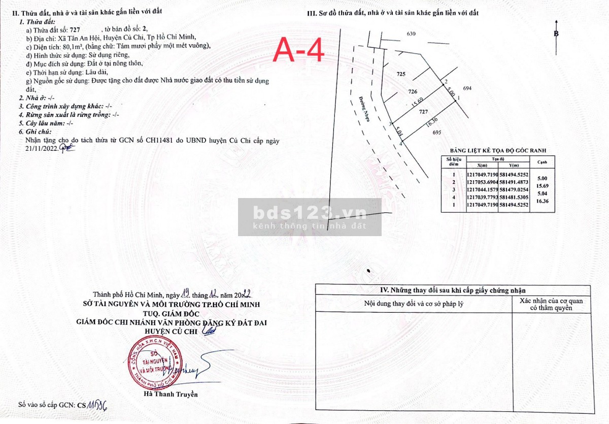 Giảm giá siêu mạnh lô đất mặt tiền đường nhựa 12m, 1 sẹc Nguyễn Văn Khạ 100m thổ cư Củ Chi