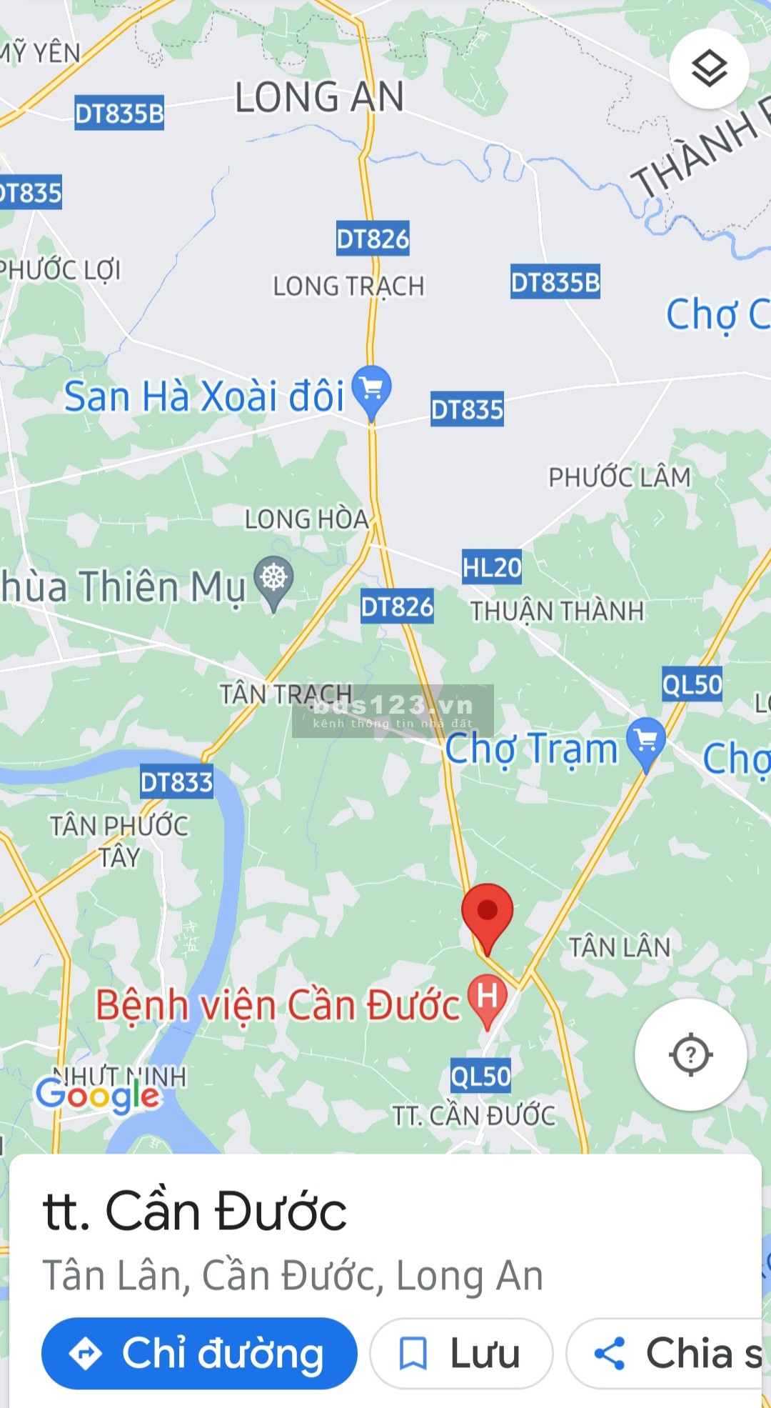Bán đất mặt tiền đường ĐT826, DT 231m2, full thổ cư, giá chỉ 4 tỷ