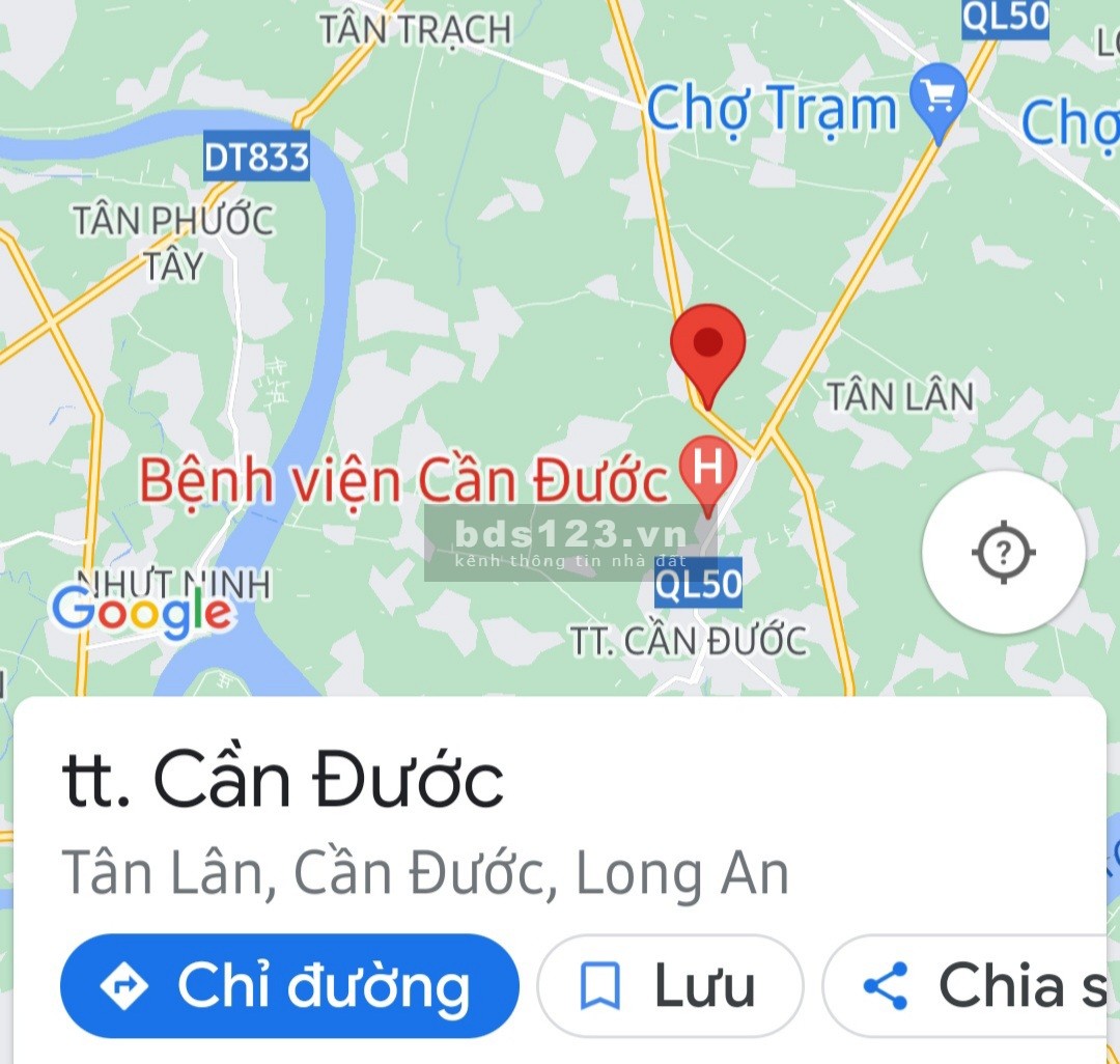 Bán đất mặt tiền đường ĐT826, DT 231m2, full thổ cư, giá chỉ 4 tỷ