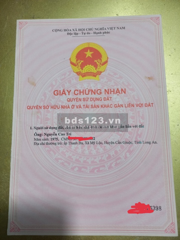 Cần bán nhà rẻ, đường 835, Mỹ Lộc , huyện Cần Giuộc, tỉnh Long An