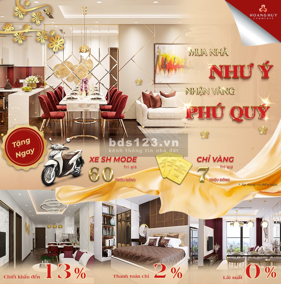 Căn 2PN View TTTP dự án Hoàng Huy Commerce. Tầng trung. Giảm SỐC 600tr. Kí trực tiếp CĐT.