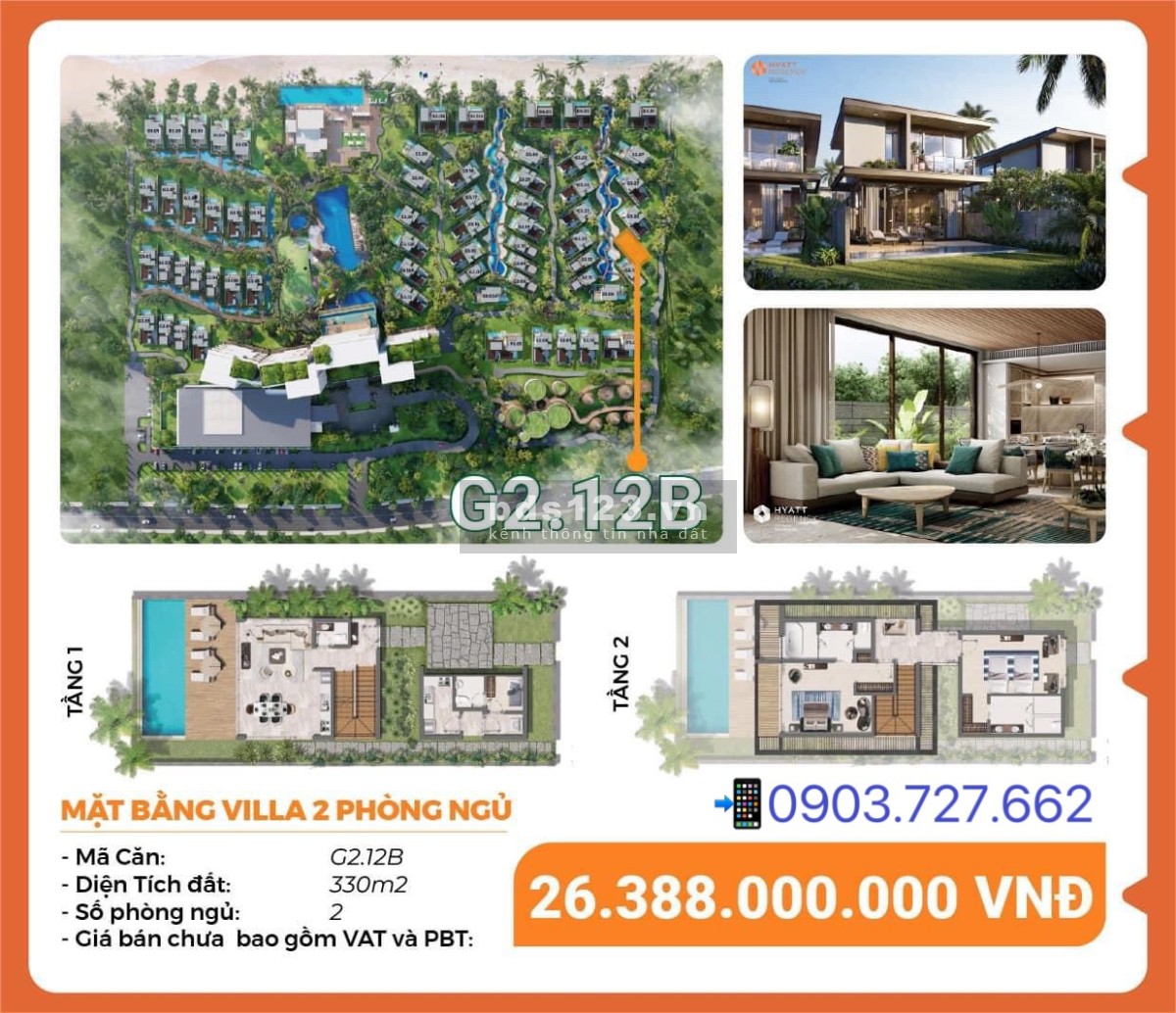 Bán biệt thự 2PN Hyatt Regency Hồ Tràm 5 sao giá tốt nhất Full nội thất cao cấp Quốc Tế