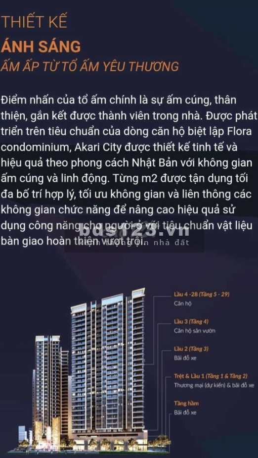 Bán căn hộ 80.6m2 tầng 11 C/C cao cấp Akari City Bình Tân