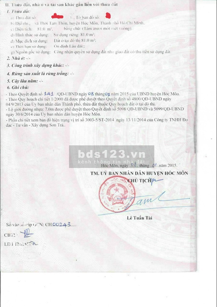 Đất giá rẻ Bùi Văn Ngữ, Thới Tam Thôn, Hóc Môn 675 triệu đến 81m2 SHR