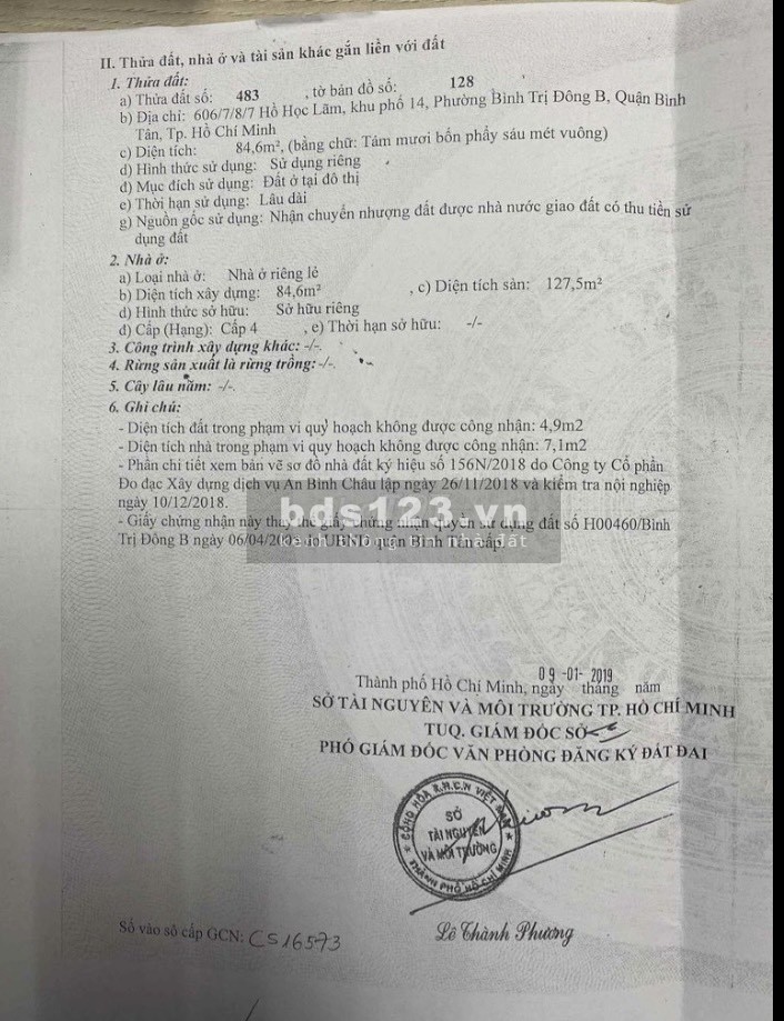 Bán đất thổ cư hẻm xe hơi Hồ Học Lãm Bình Trị Đông B Q.Bình Tân