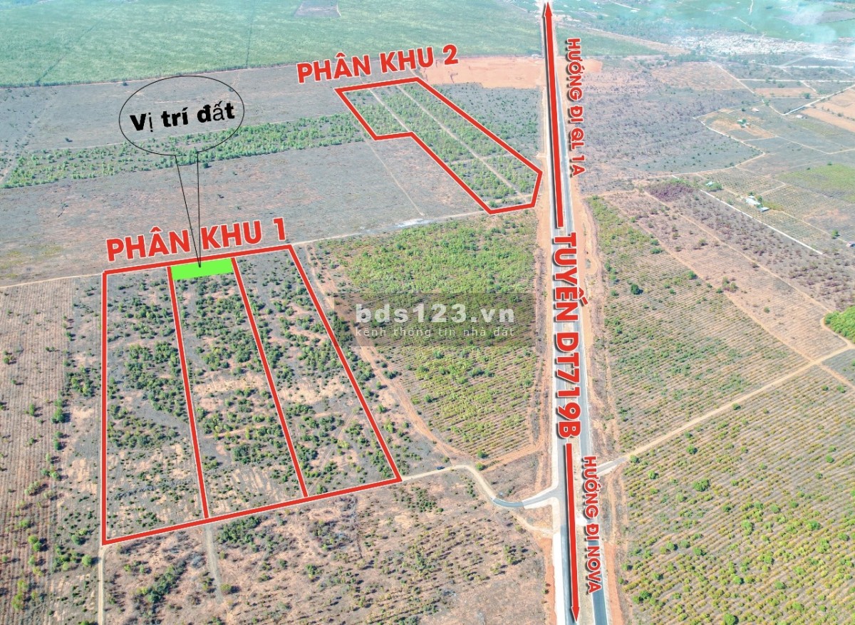 Chủ cần bán 2 lô đất vườn 3 mặt tiền gần đường 719B- Novaworld Phan Thiết