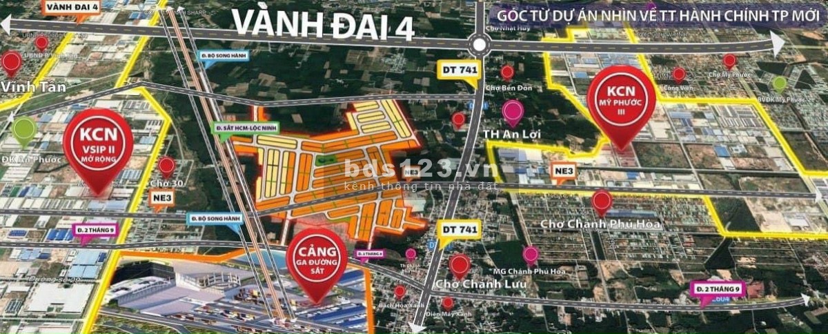 Bán đất chỉ với 480 Triệu sở hữu ngay đất trung tâm TX Bến Cát Mỹ Phước