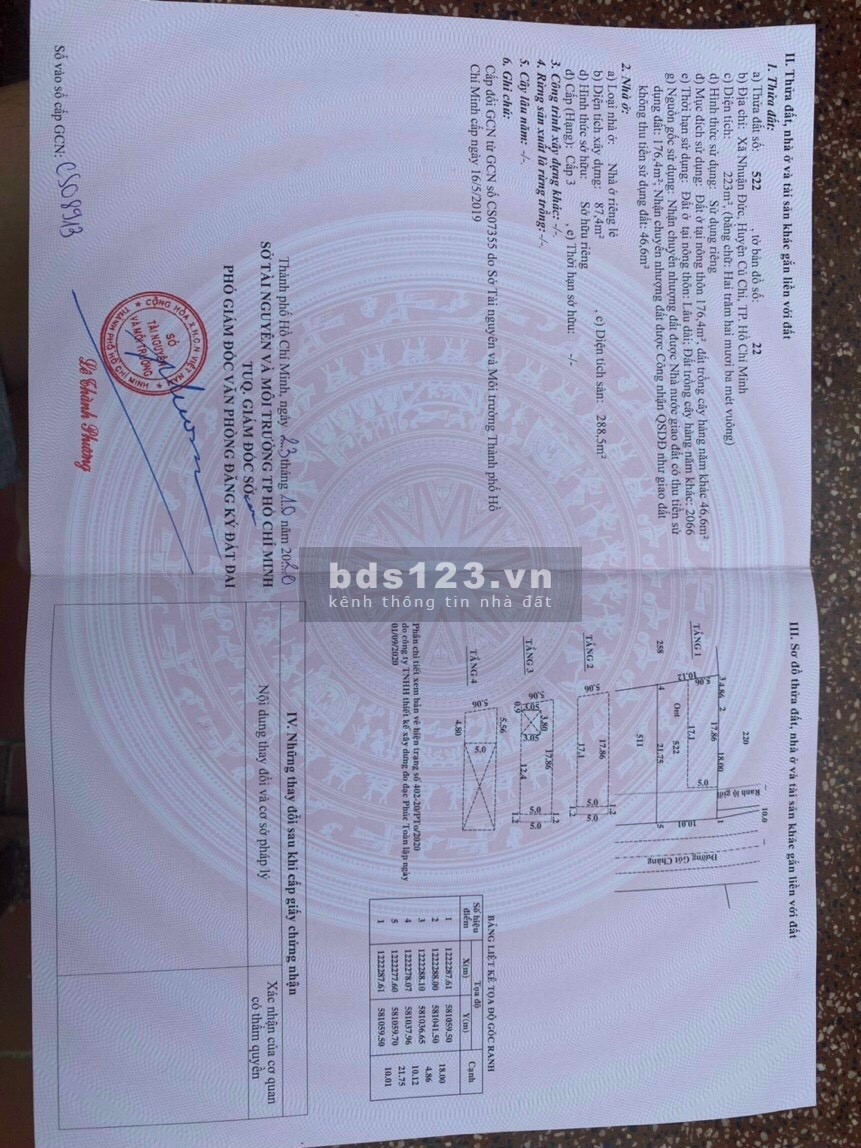 Bán nhà 3 lầu MT 81 Đường Gót Chàng Xã Nhuận Đức Củ Chi