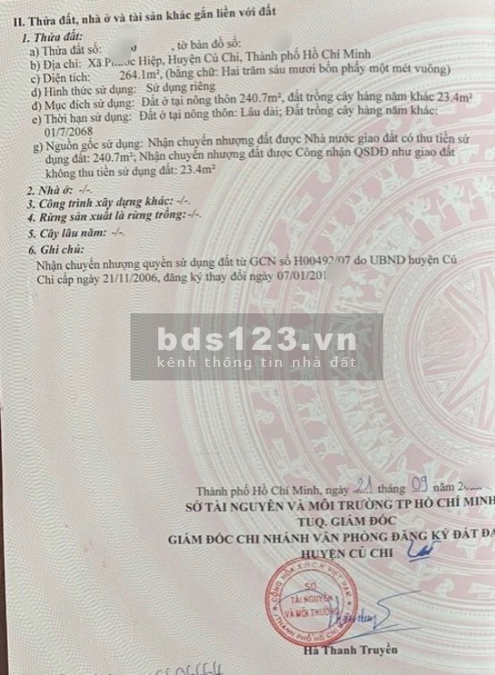 Bán đất mặt tiền đường kinh doanh ngay Ba Sa, Củ Chi, giá cực tốt 635tr, 264m2