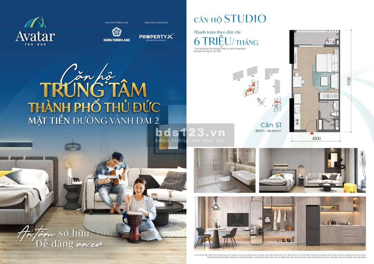 Bán căn hộ cao cấp Avatar Thủ Đức 2PN, thanh toán đợt đầu chỉ 133tr