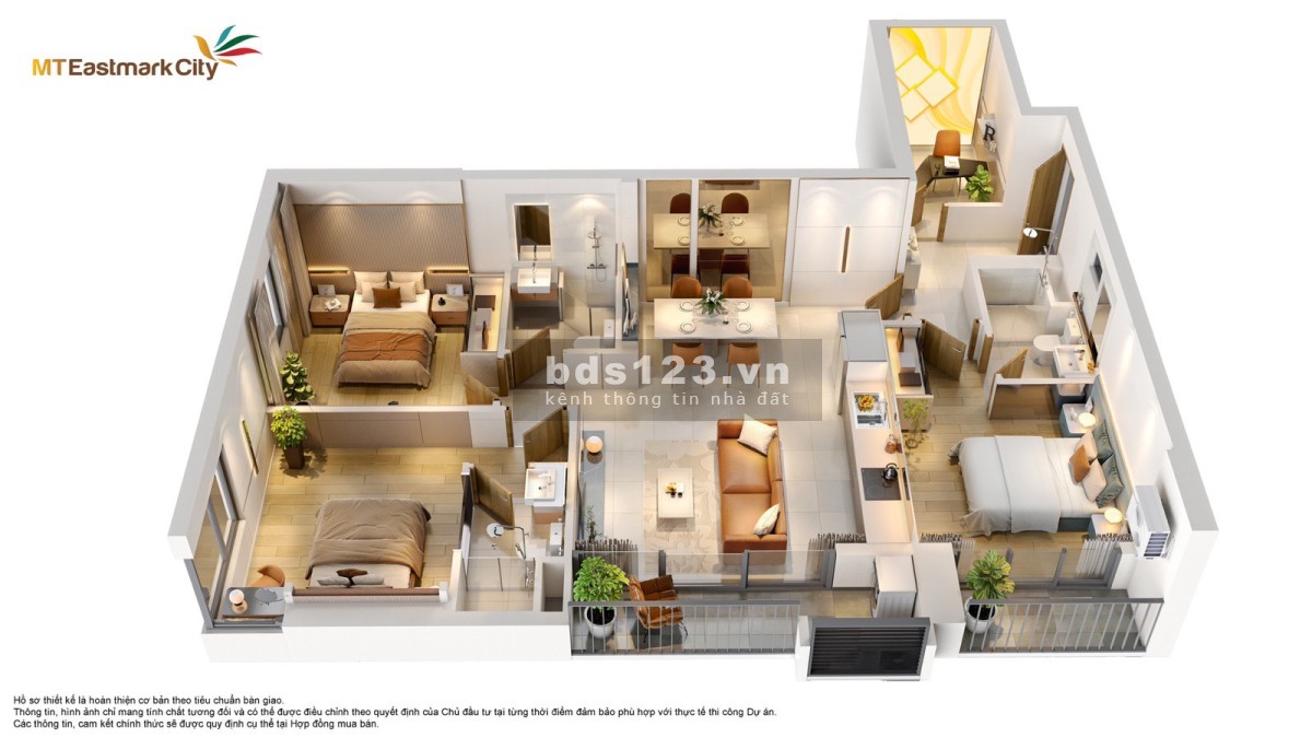 Bán căn hộ 3PN (Dual Key) tại Quận 9, chỉ 30% nhận nhà, giá CĐT