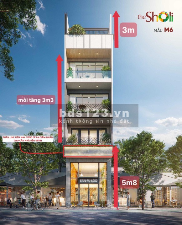 Nhà phố The Sholi - 15 căn giá cực tốt. Chiết khấu hơn 14%, thanh toán 18 tháng, tặng thang máy