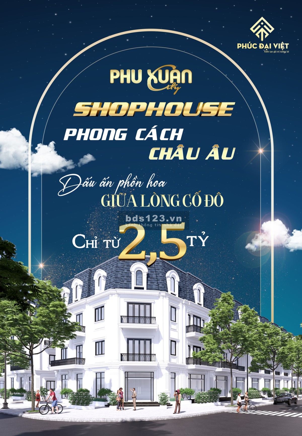Bán Shophouse 4 tầng có thang máy đối diện chợ Cống Mới
