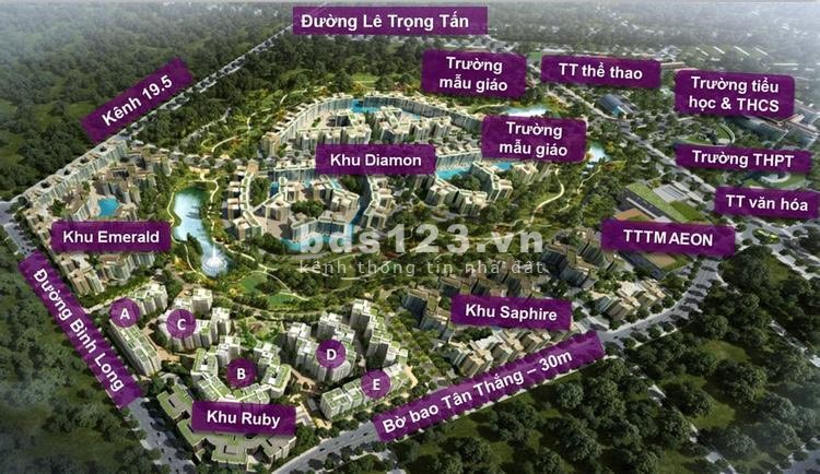 Bán Shophouse 106m2 Celadon City Khu Emerald siêu đẹp Tân Phú