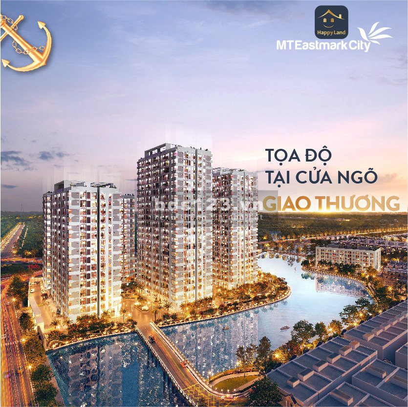 Thanh toán 1,35 tỷ sở hữu căn hộ 3PN = 100M2 view sông tại MT Eastmark City