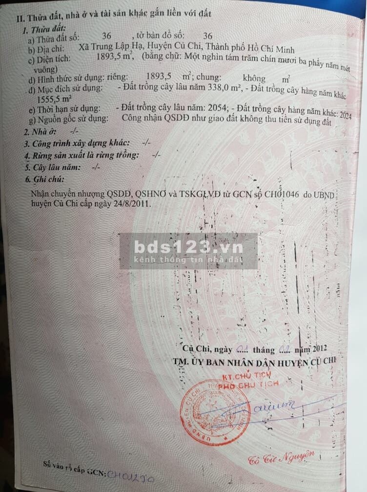 Chính chủ bán đất thổ cư mặt tiền kênh xây biệt thự vườn