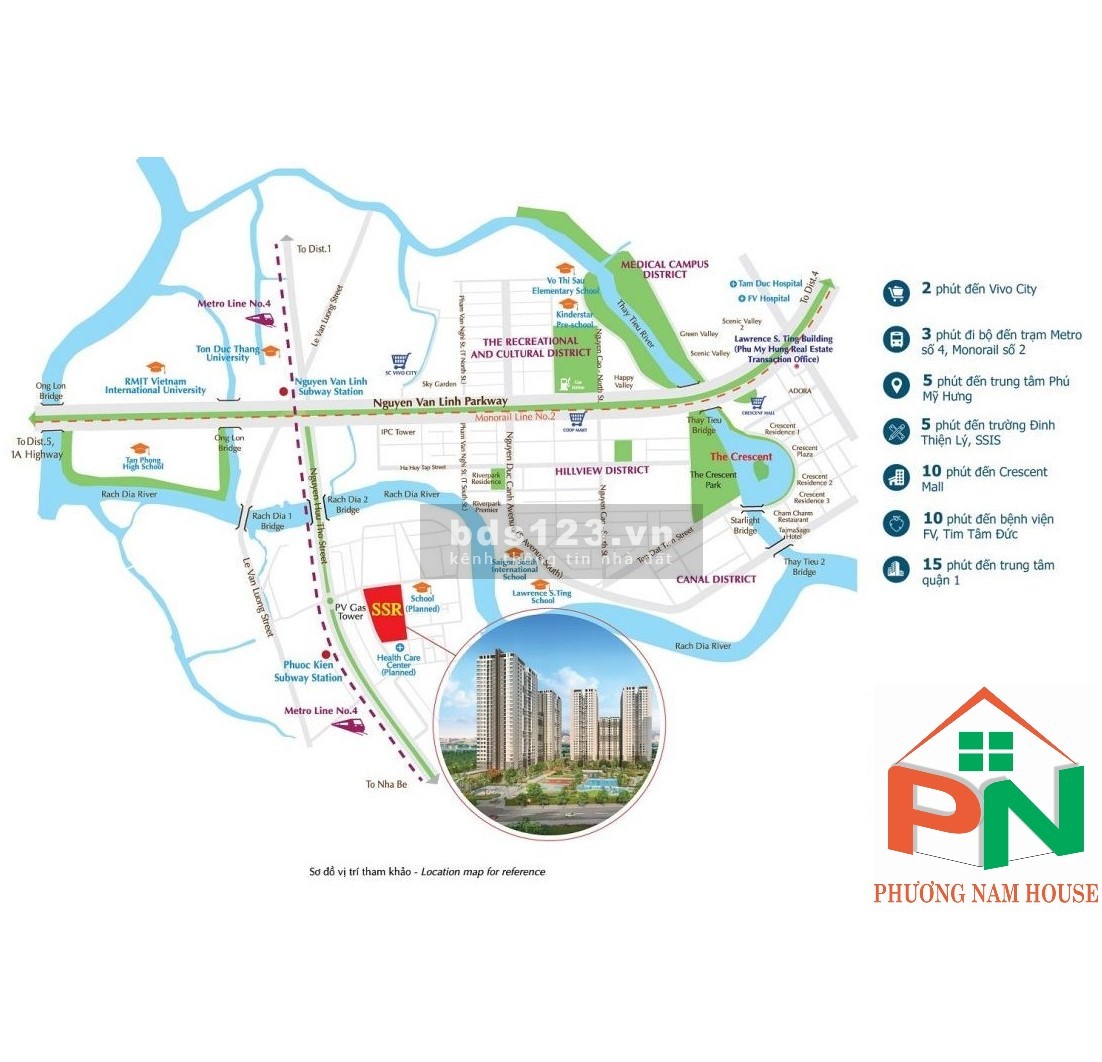 Cho thuê căn hộ cao cấp saigon south 2pn- 75m2- cho thuê 14 triệu