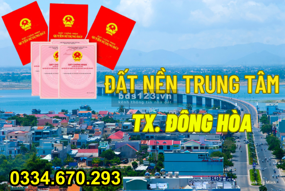Đất nền sổ đỏ Phú Yên ven Tp.Tuy Hòa ngay QL1A (100% thổ cư )
