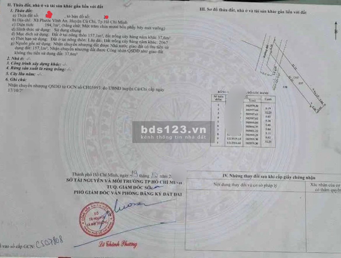 Hàng ngơp xỉu ngay Lê Đức Linh, Phước Vĩnh An, Củ Chi, Đất thổ, 194,7m2, 405tr