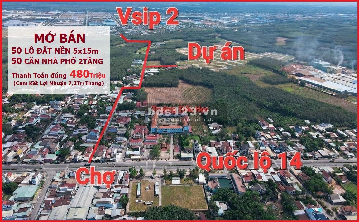 Mở bán chỉ 50 nền đất đầu tiên, vị trí đẹp mặt tiền đường giá 480 triệu