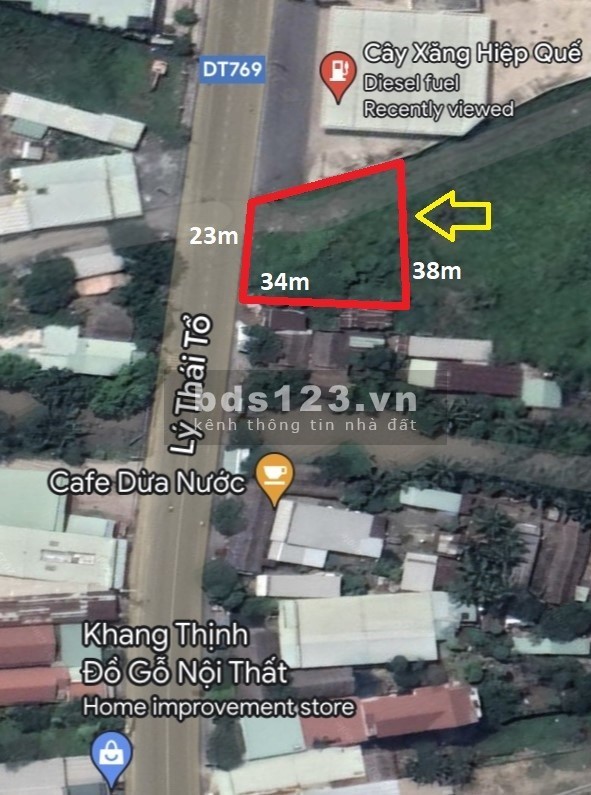 Cho thuê 1000m2 Đất, Mặt tiền đường Lý Thái Tổ, Nhơn Trạch, Đồng Nai