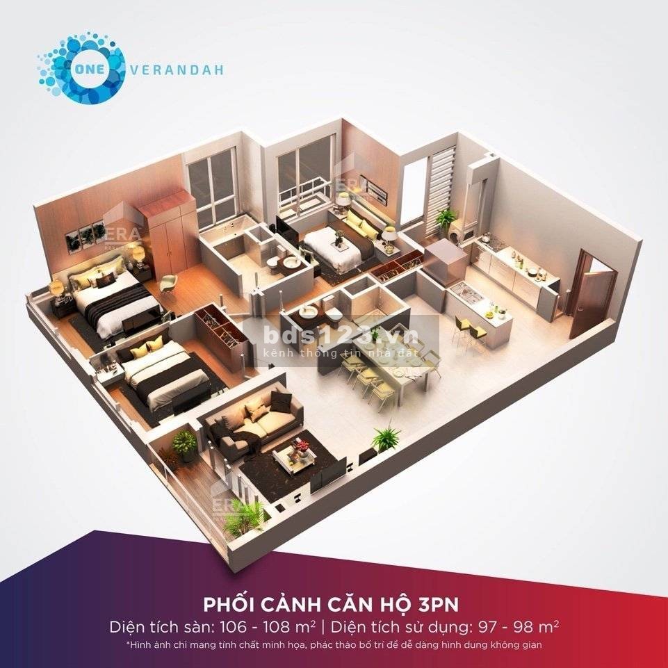 Bán Căn Hộ One Verandah Giá gốc chủ đầu tư 1PN + 1, 2PN, 3PN và Duplex view sông đẹp nhất dự án.