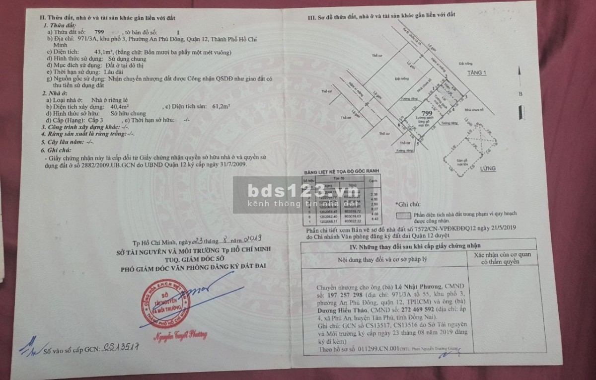 Bán nhà trống giao ngay số 971/3A Khu Phố 3 Phường An Phú Đông Q12