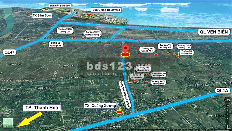 Bán Gấp lô đất đấu giá phân lô, vỉa hè Quảng Đại, Sầm Sơn - Thanh Hóa
