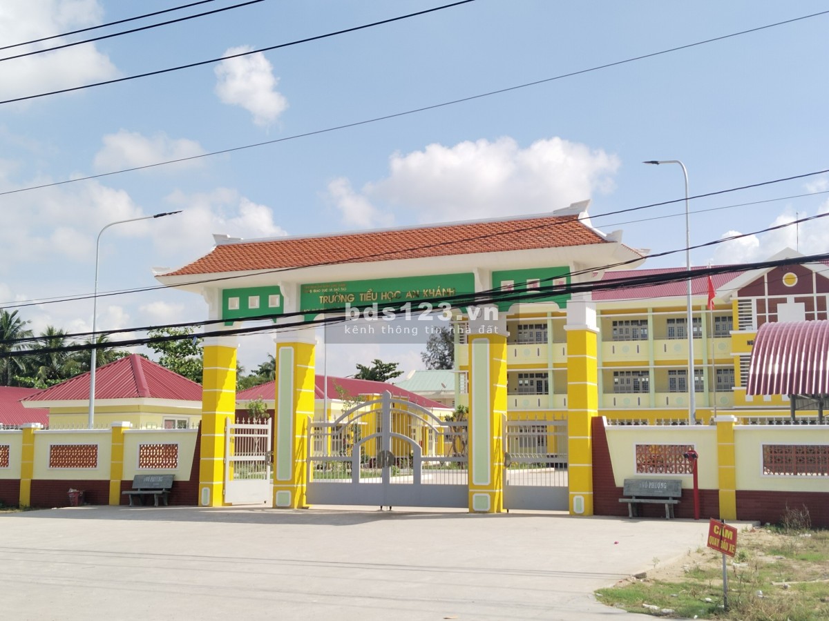 Bán nền góc 2 mặt tiền đường, thổ cư 100%, 100m2, gần trường cấp 2 An Khánh, Châu Thành, Bến Tre