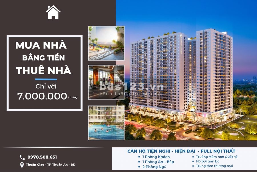 Căn hộ Thuận Giao, Thuận An, Bình Dương - Trả trước 99TR nhận nhà liền