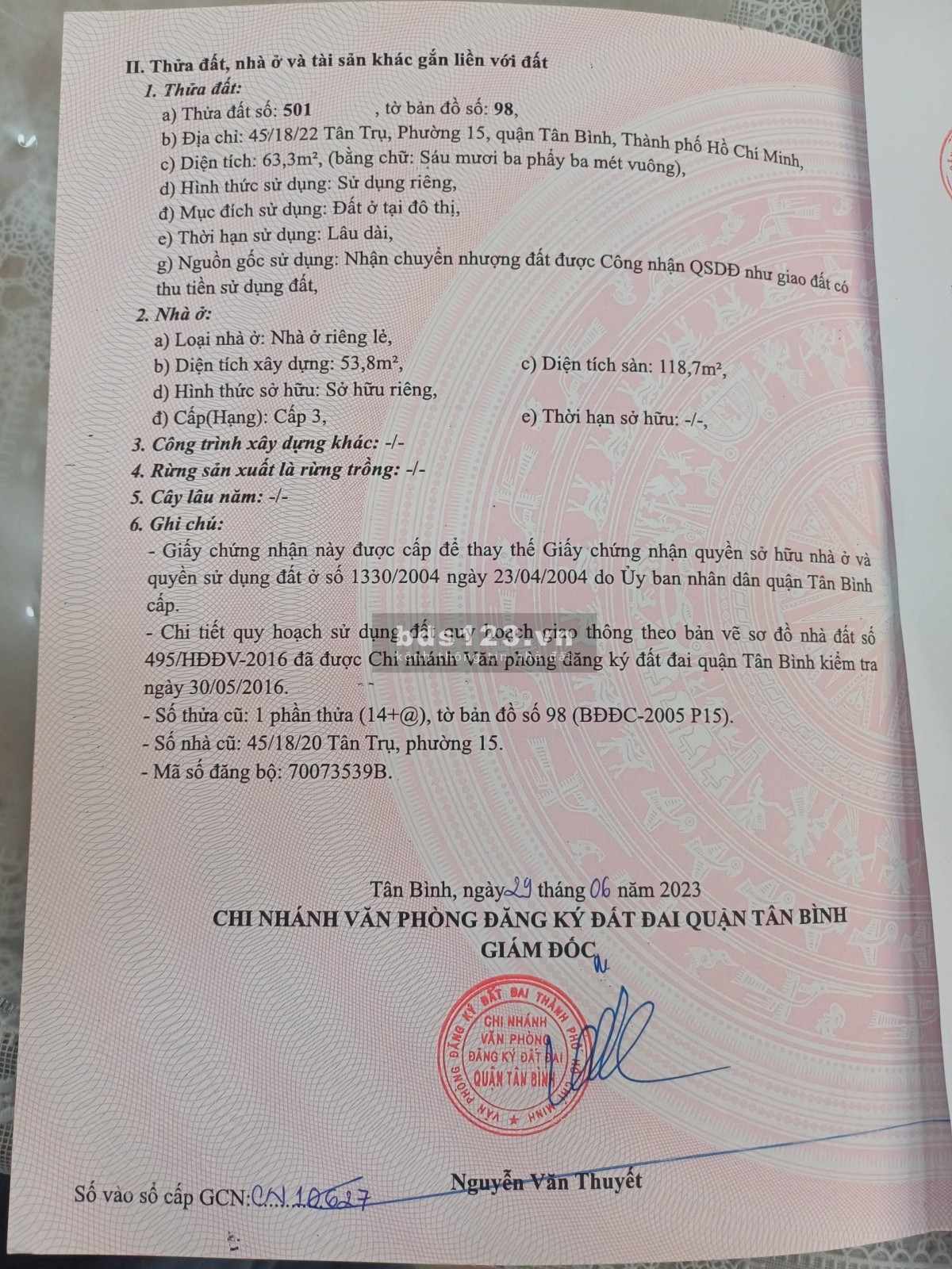 Bán nhà hẻm xe hơi đường Tân Trụ P15 Tân Bình