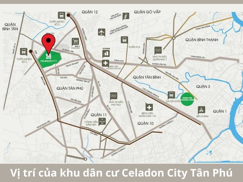 Vị trí của khu dân cư Celadon City Tân Phú