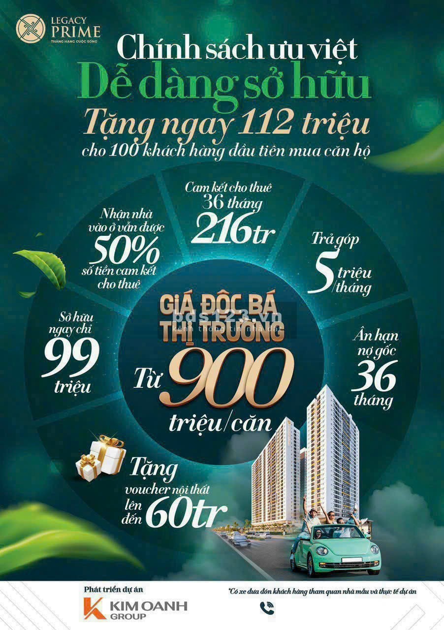 Bán căn hộ Legacy Prime - Muôn vàn ưu đãi - Chính sách đảm bảo có 1-0-2