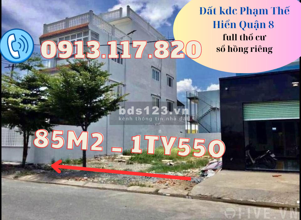 Cần bán lô đất 100m2 kdc Phạm Thế Hiển Quận 8