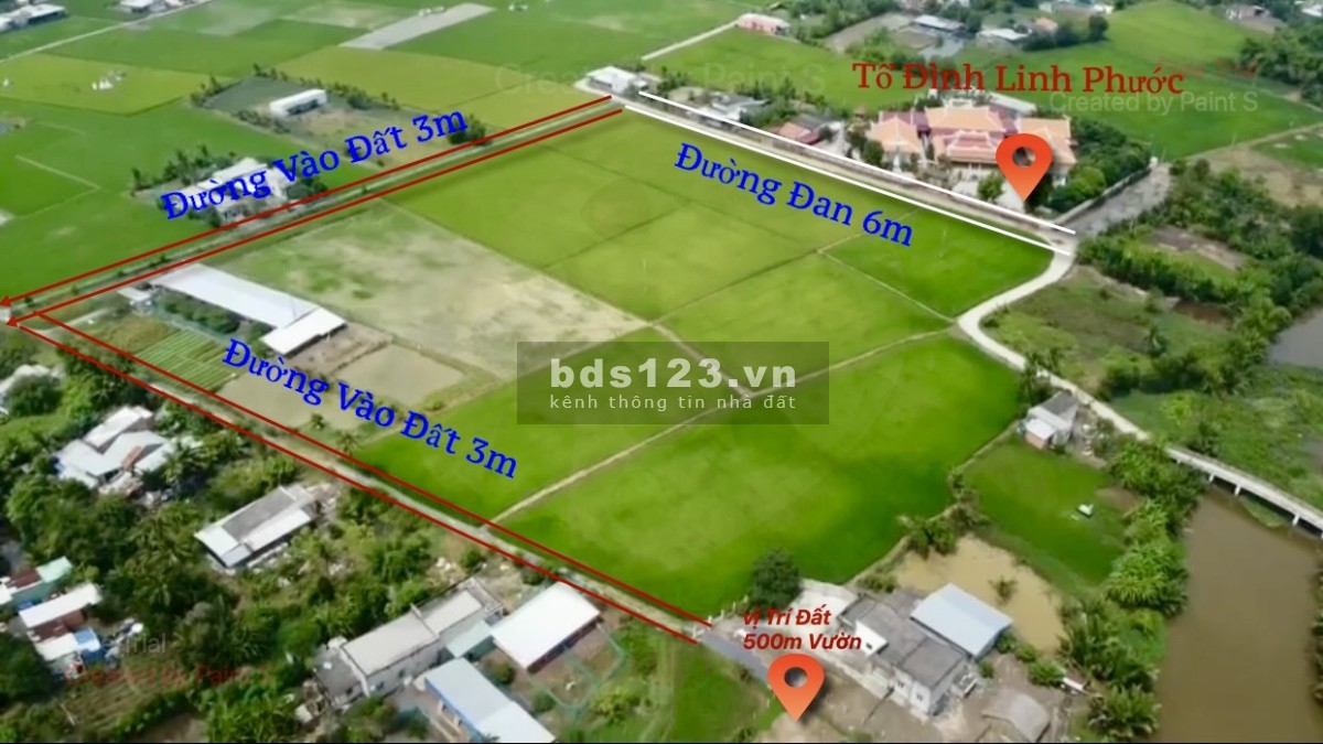 Bán 500m đất vườn Mỹ Lệ, Cần Đước 750tr hết sổ