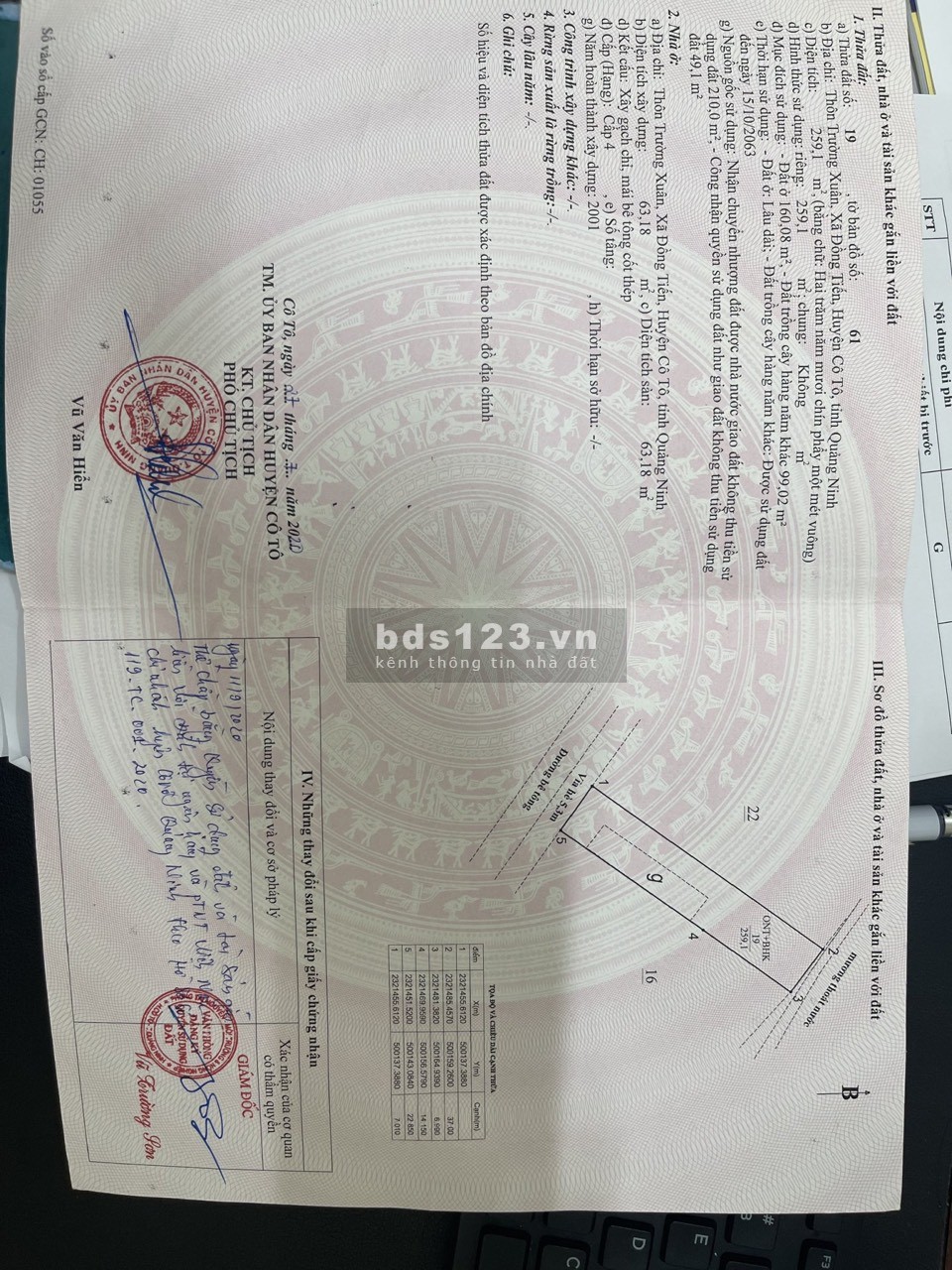 Bán đất đảo Cô Tô, mặt biển tình yêu, mặt tiền 7m