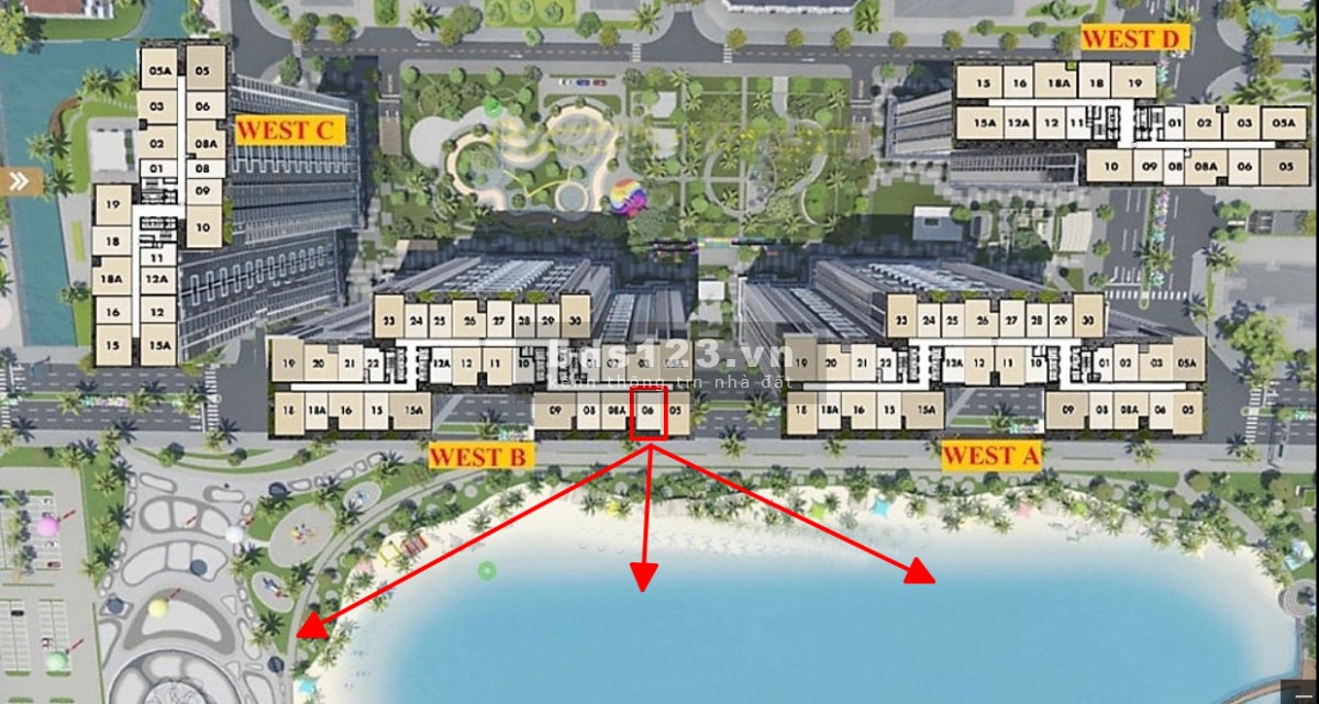 Bán căn hộ 1PN+1 46m tòa B Masteri view hồ Vinhomes Smart City giá 2.8 tỷ