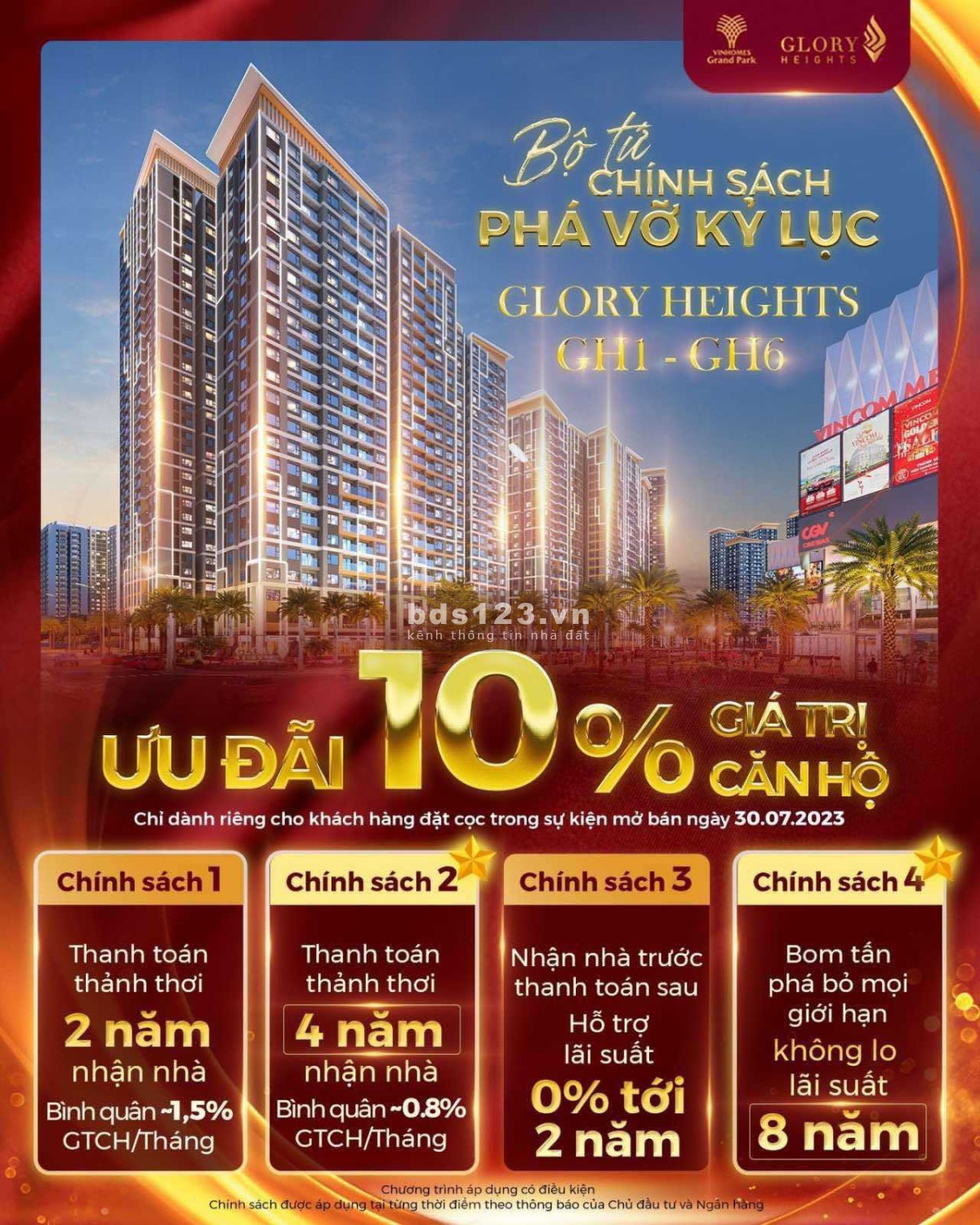 Gặp gỡ bộ đôi "hoa hậu" gh1 & gh6 của Glory Heights ưu đãi ngay 10% ngày mở bán - không lo ls 8 năm