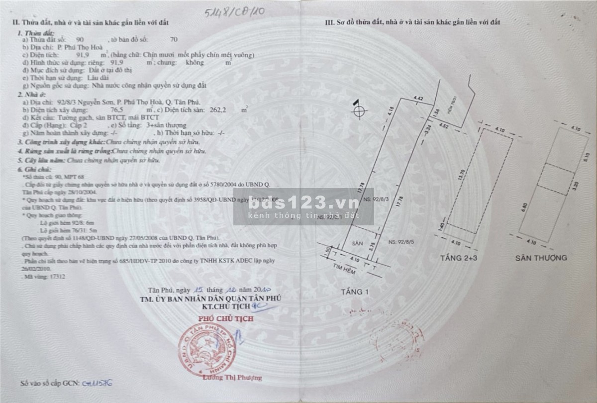 Chính chủ cần bán nhà hẻm xe ô tô.Giá 7.9 tỷ